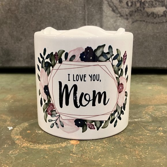 I Love You, Mom Ceramic Candle Holder and LED Candle - Picture 1 of 6